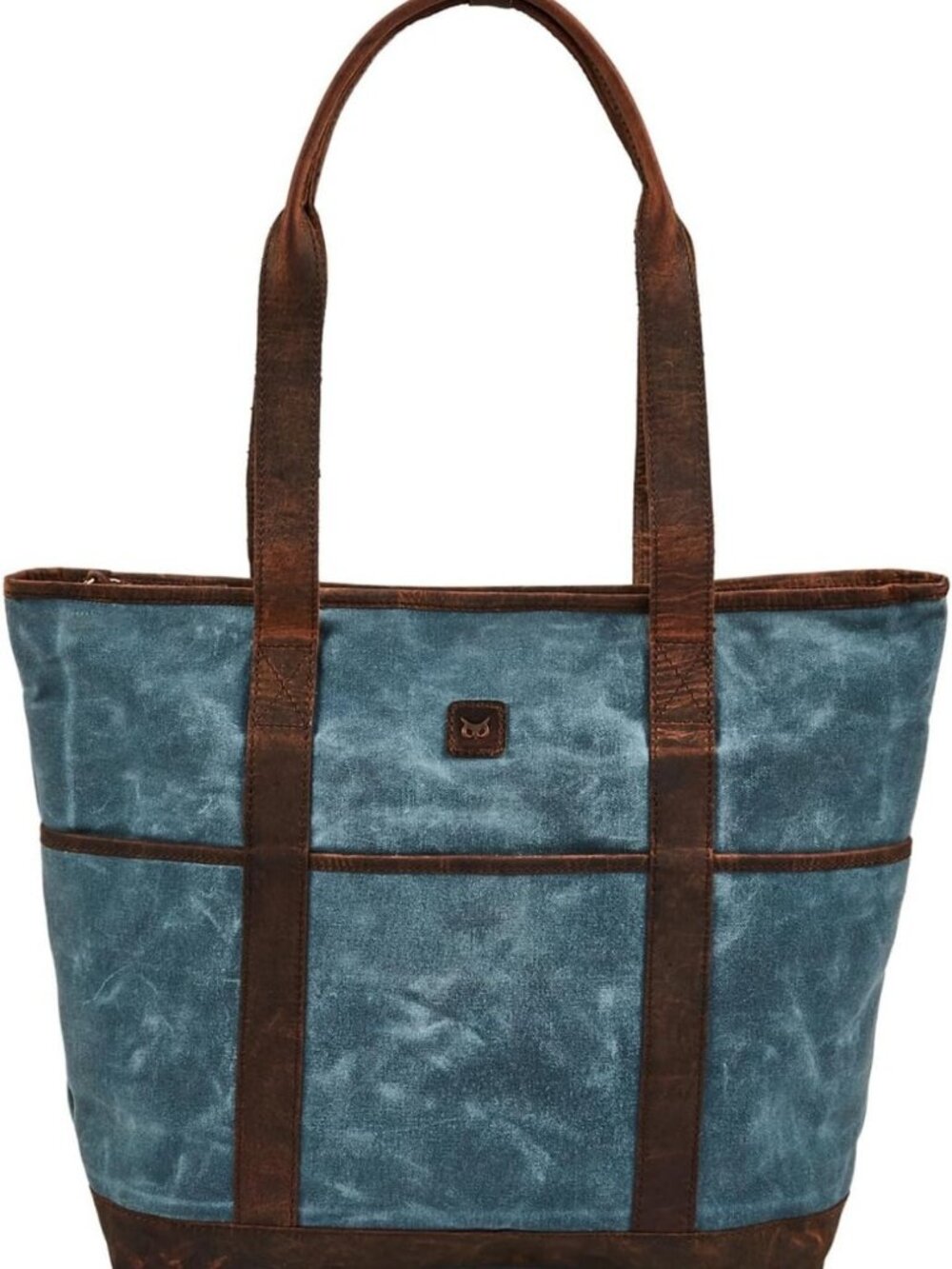 Large Waxed Canvas & Leather Tote Bag for Women - Stylish Work Shoulder Handbag